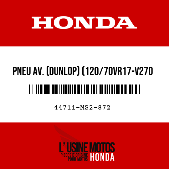 image de 44711-MS2-872 PNEU AV. (DUNLOP) (120/70VR17-V270 CY19)