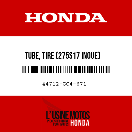 image de 44712-GC4-671 TUBE, TIRE (275S17 INOUE)