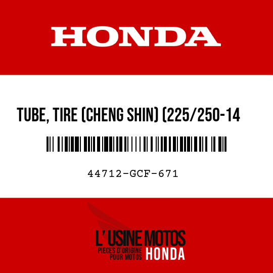 image de 44712-GCF-671 TUBE, TIRE (CHENG SHIN) (225/250-14 TR4)