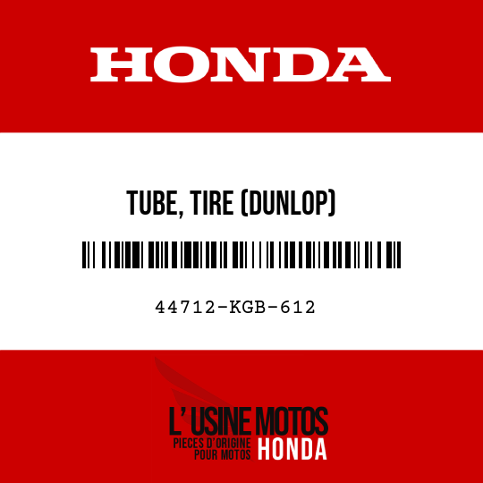 image de 44712-KGB-612 TUBE, TIRE (DUNLOP)
