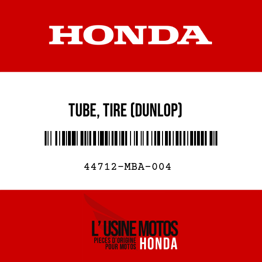 image de 44712-MBA-004 TUBE, TIRE (DUNLOP)