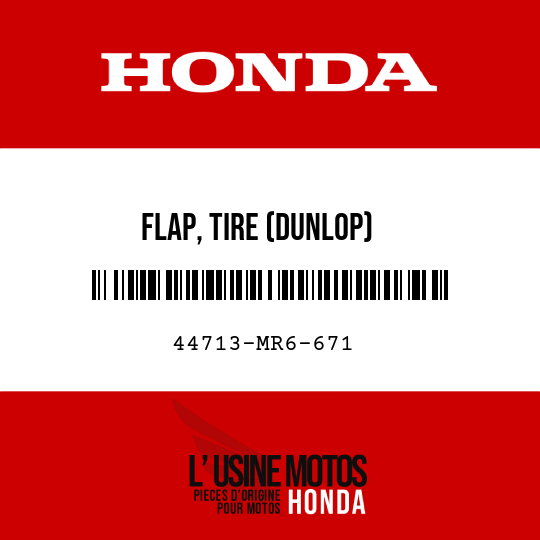image de 44713-MR6-671 FLAP, TIRE (DUNLOP)