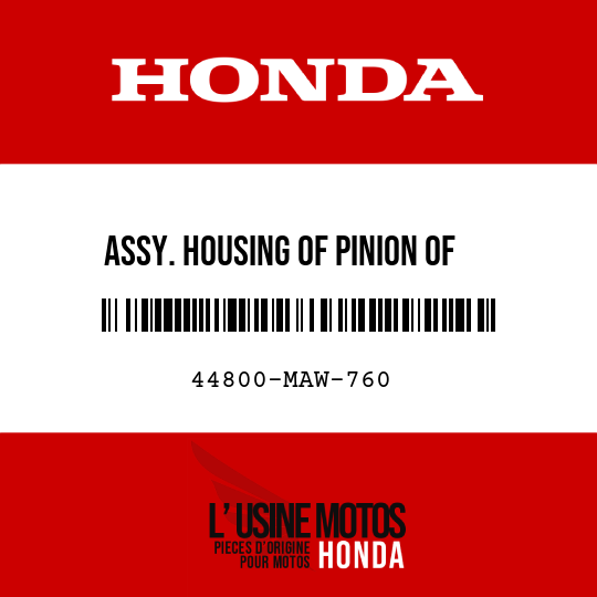 image de 44800-MAW-760 ASSY. HOUSING OF PINION OF SPEEDOMETER