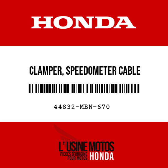 image de 44832-MBN-670 CLAMPER, SPEEDOMETER CABLE