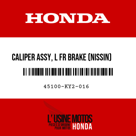 image de 45100-KY2-016 CALIPER ASSY, L FR BRAKE (NISSIN)