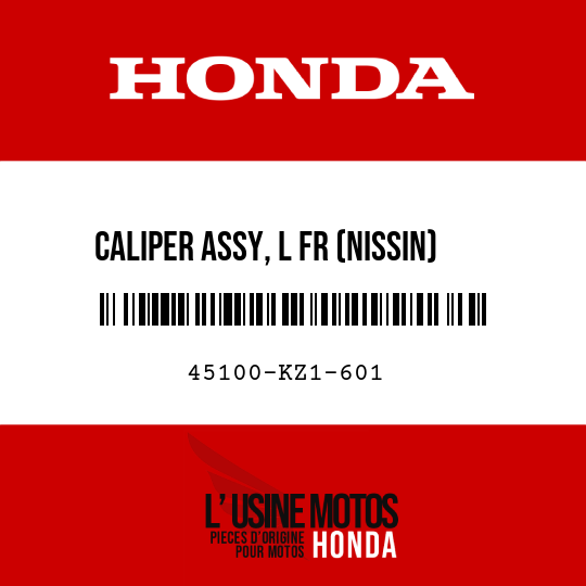 image de 45100-KZ1-601 CALIPER ASSY, L FR (NISSIN)