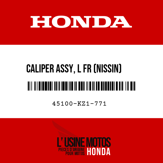 image de 45100-KZ1-771 CALIPER ASSY, L FR (NISSIN)