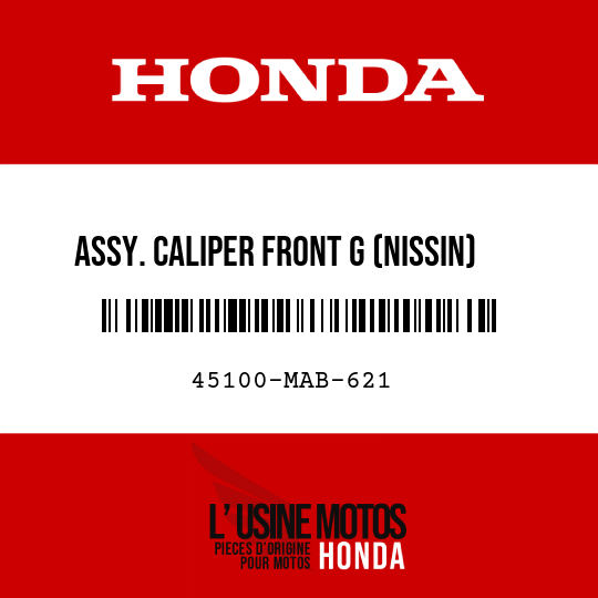 image de 45100-MAB-621 ASSY. CALIPER FRONT G (NISSIN)