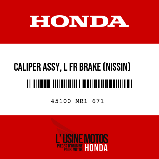 image de 45100-MR1-671 CALIPER ASSY, L FR BRAKE (NISSIN)