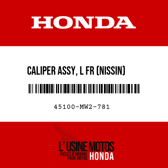 image de 45100-MW2-781 CALIPER ASSY, L FR (NISSIN)