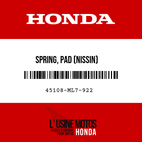 image de 45108-ML7-922 SPRING, PAD (NISSIN)