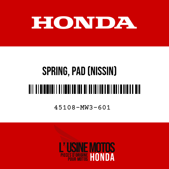 image de 45108-MW3-601 SPRING, PAD (NISSIN)