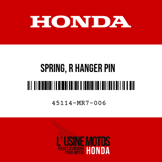 image de 45114-MR7-006 SPRING, R HANGER PIN
