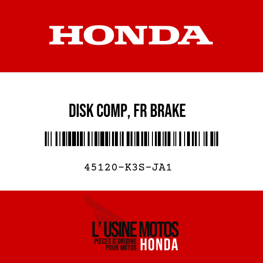 image de 45120-K3S-JA1 DISK COMP, FR BRAKE