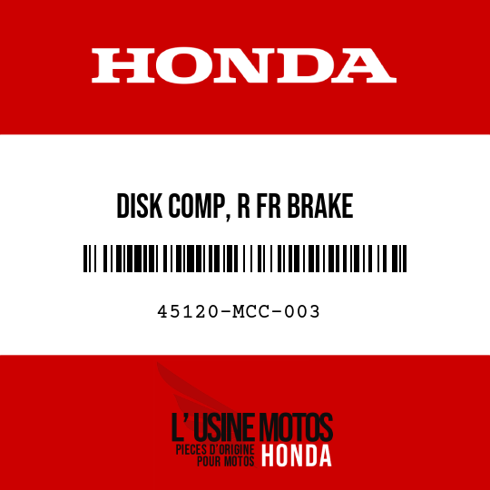 image de 45120-MCC-003 DISK COMP, R FR BRAKE