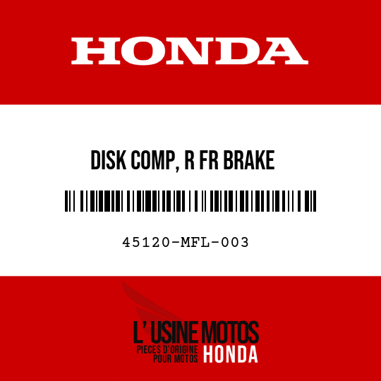 image de 45120-MFL-003 DISK COMP, R FR BRAKE