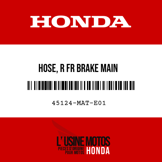 image de 45124-MAT-E01 HOSE, R FR BRAKE MAIN