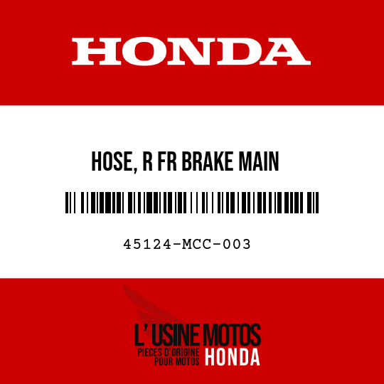 image de 45124-MCC-003 HOSE, R FR BRAKE MAIN