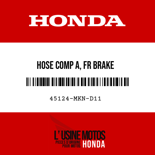 image de 45124-MKN-D11 HOSE COMP A, FR BRAKE