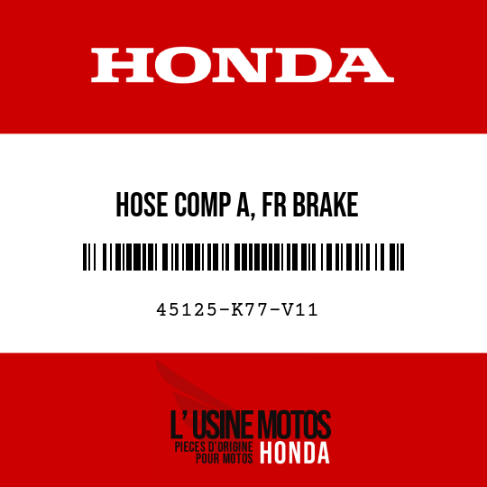 image de 45125-K77-V11 HOSE COMP A, FR BRAKE