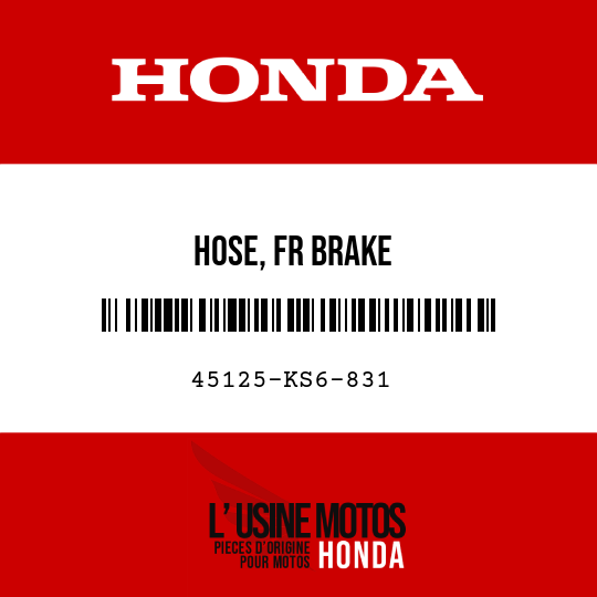 image de 45125-KS6-831 HOSE, FR BRAKE