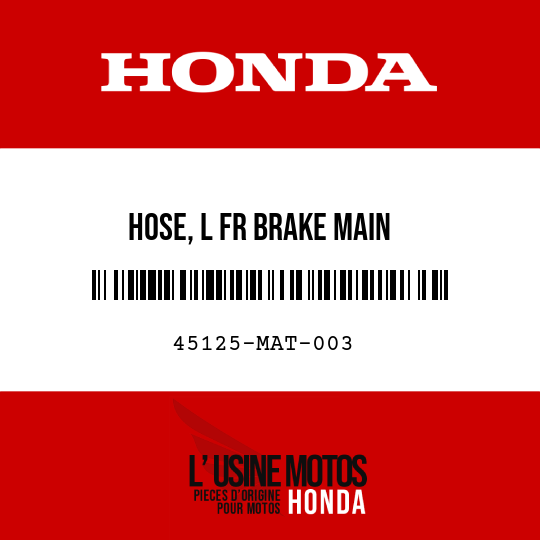 image de 45125-MAT-003 HOSE, L FR BRAKE MAIN