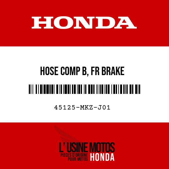 image de 45125-MKZ-J01 HOSE COMP B, FR BRAKE