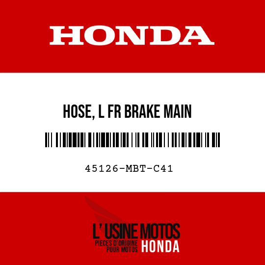 image de 45126-MBT-C41 HOSE, L FR BRAKE MAIN