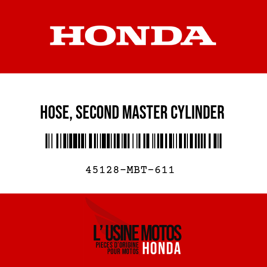 image de 45128-MBT-611 HOSE, SECOND MASTER CYLINDER