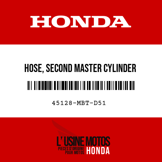 image de 45128-MBT-D51 HOSE, SECOND MASTER CYLINDER