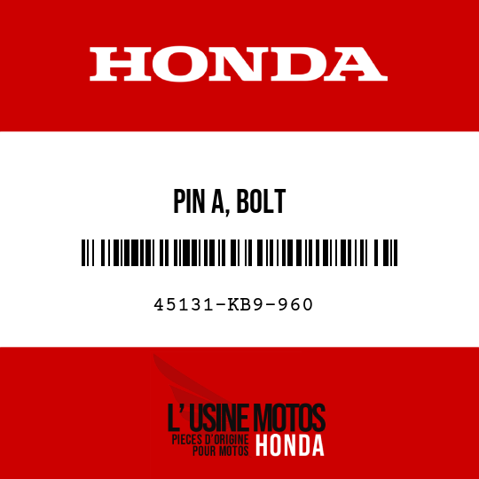 image de 45131-KB9-960 PIN A, BOLT
