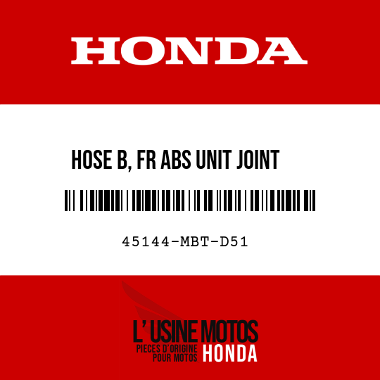 image de 45144-MBT-D51 HOSE B, FR ABS UNIT JOINT
