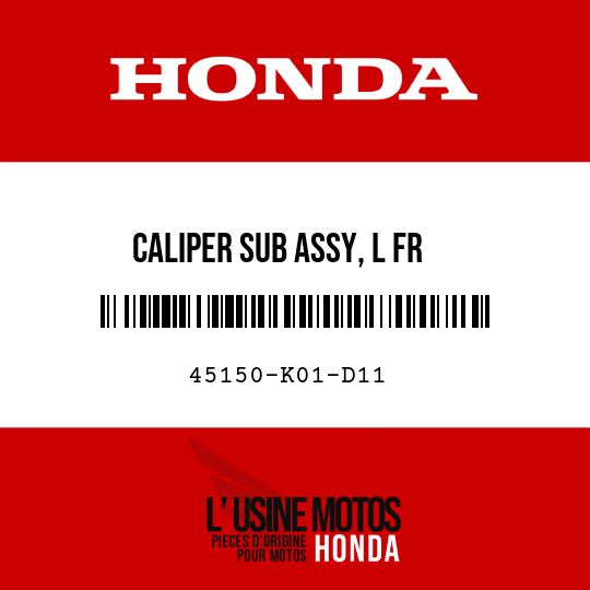 image de 45150-K01-D11 CALIPER SUB ASSY, L FR