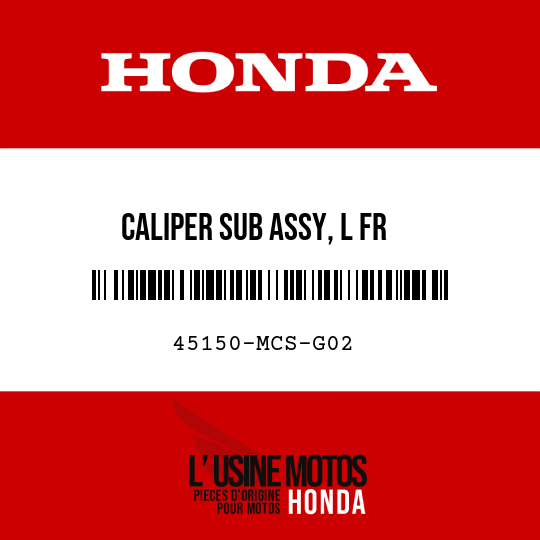 image de 45150-MCS-G02 CALIPER SUB ASSY, L FR