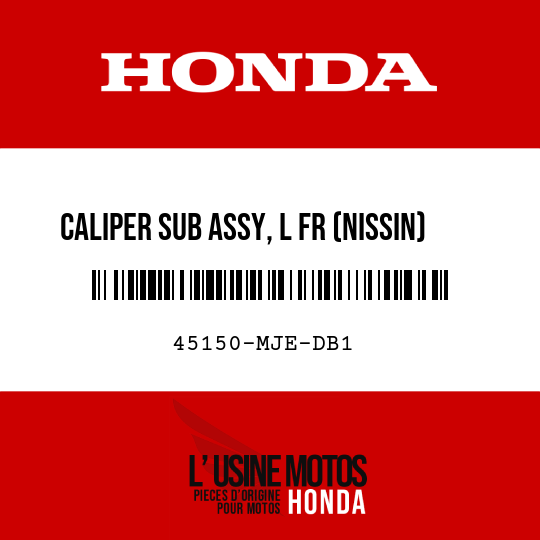 image de 45150-MJE-DB1 CALIPER SUB ASSY, L FR (NISSIN)