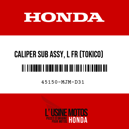 image de 45150-MJM-D31 CALIPER SUB ASSY, L FR (TOKICO)