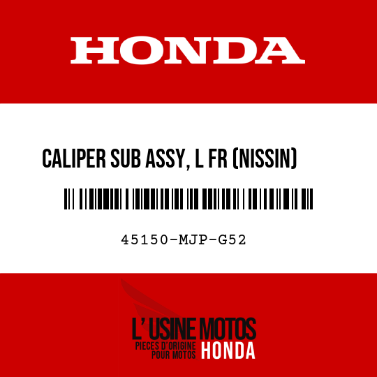image de 45150-MJP-G52 CALIPER SUB ASSY, L FR (NISSIN)