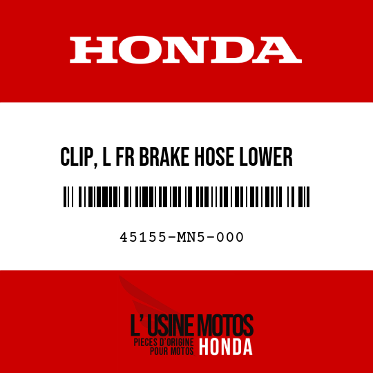 image de 45155-MN5-000 CLIP, L FR BRAKE HOSE LOWER