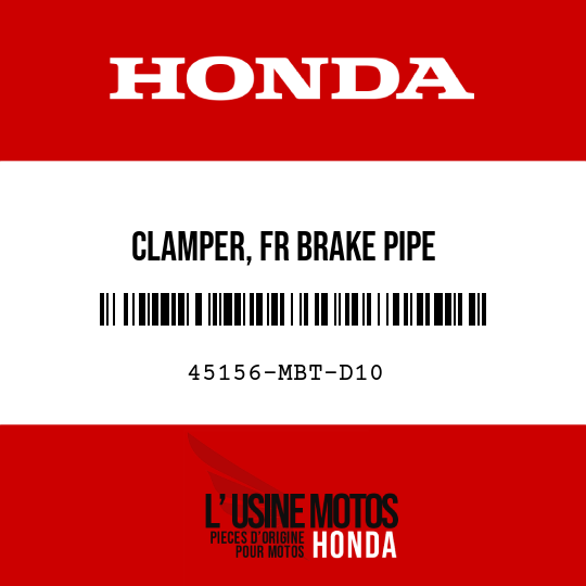 image de 45156-MBT-D10 CLAMPER, FR BRAKE PIPE