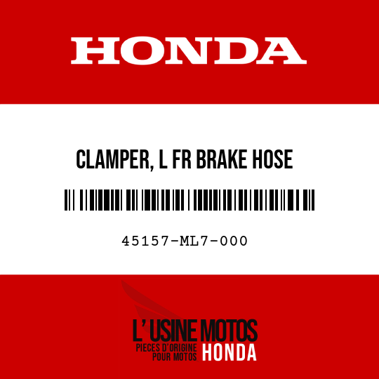 image de 45157-ML7-000 CLAMPER, L FR BRAKE HOSE