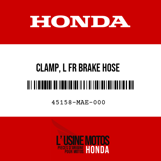 image de 45158-MAE-000 CLAMP, L FR BRAKE HOSE
