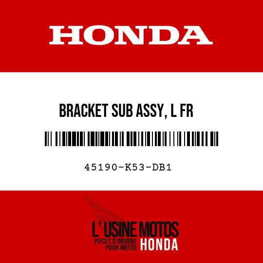 image de 45190-K53-DB1 BRACKET SUB ASSY, L FR