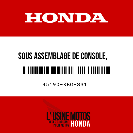 image de 45190-KBG-S31 SOUS ASSEMBLAGE DE CONSOLE,   MACHOIRE AV G