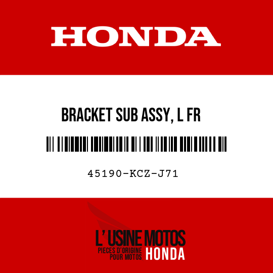 image de 45190-KCZ-J71 BRACKET SUB ASSY, L FR