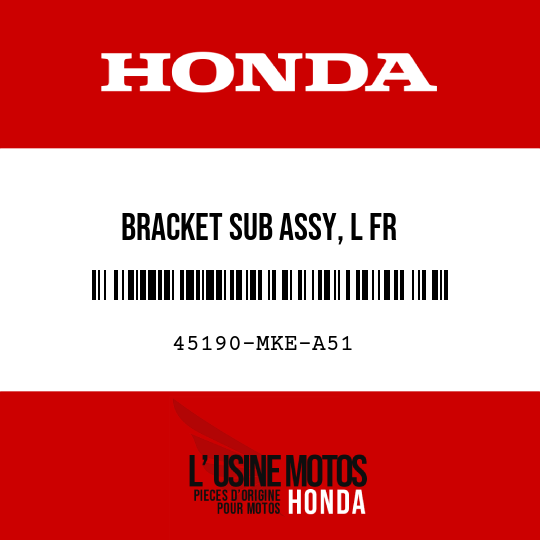 image de 45190-MKE-A51 BRACKET SUB ASSY, L FR