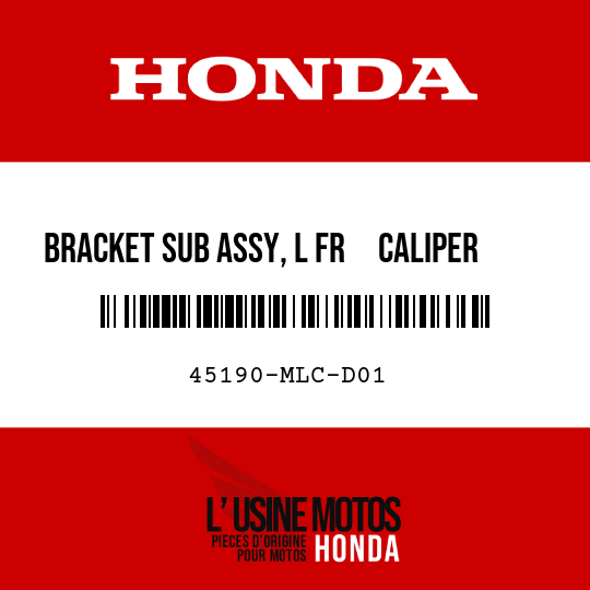 image de 45190-MLC-D01 BRACKET SUB ASSY, L FR     CALIPER