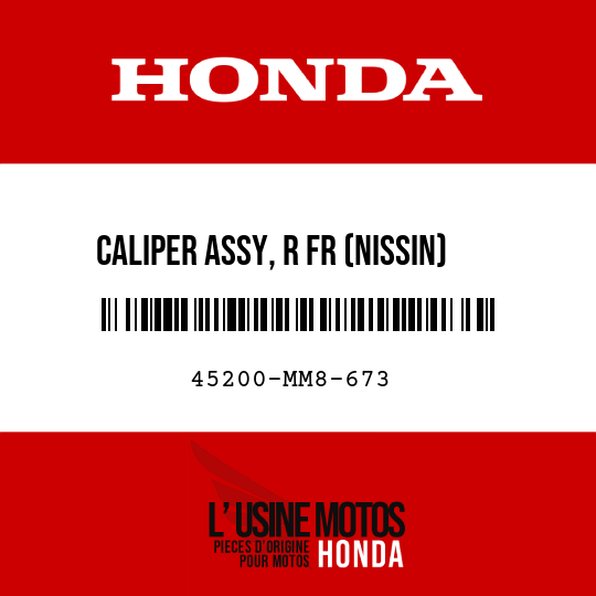 image de 45200-MM8-673 CALIPER ASSY, R FR (NISSIN)