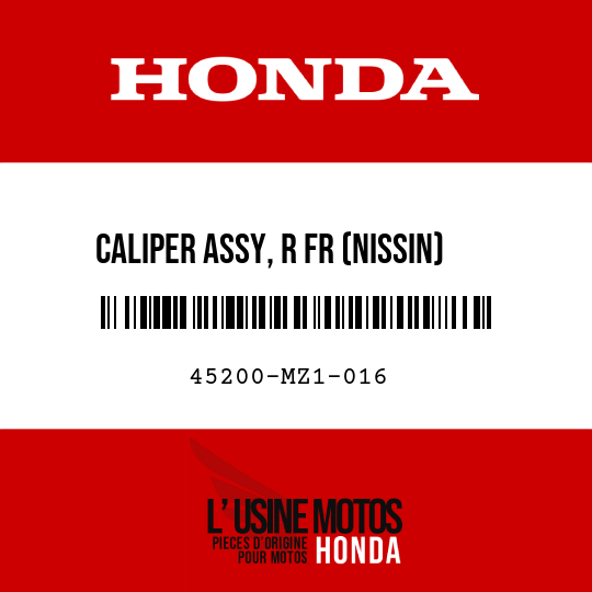 image de 45200-MZ1-016 CALIPER ASSY, R FR (NISSIN)