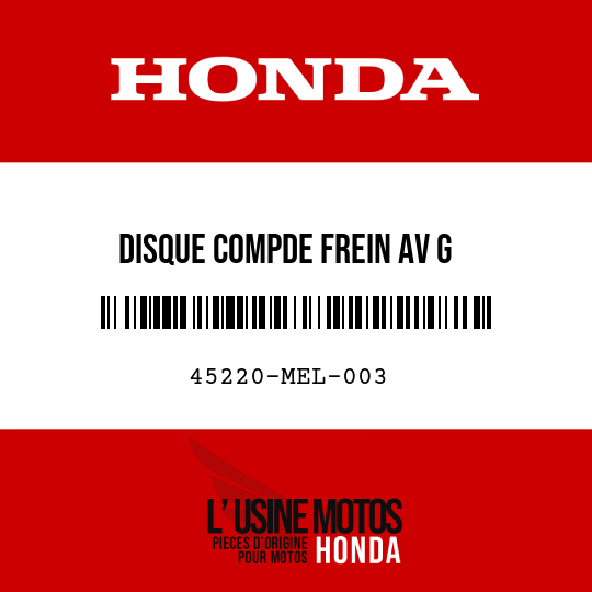 image de 45220-MEL-003 DISQUE COMPDE FREIN AV G