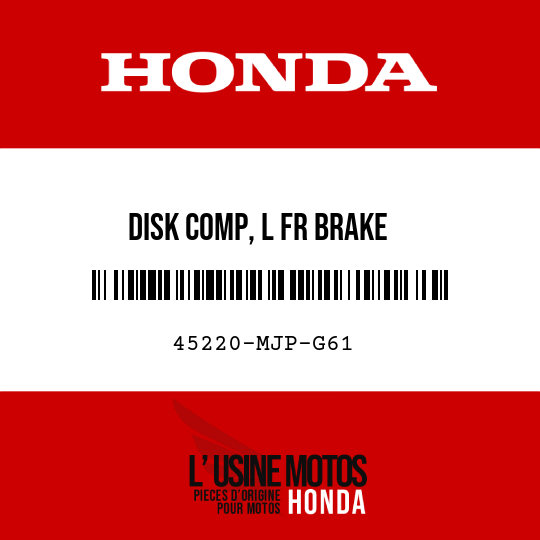 image de 45220-MJP-G61 DISK COMP, L FR BRAKE